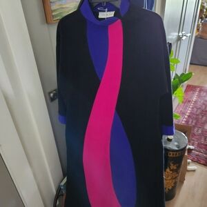 Black Dress with Pink and Blue Accents